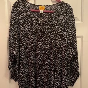 Plus size leopard print blouse Ruby Rd NWOT